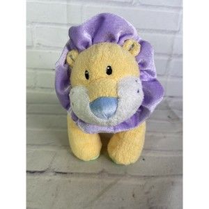 Baby Gund Jungle Collection Yellow Purple Lion Plush Stuffed Toy 58087 Rattle